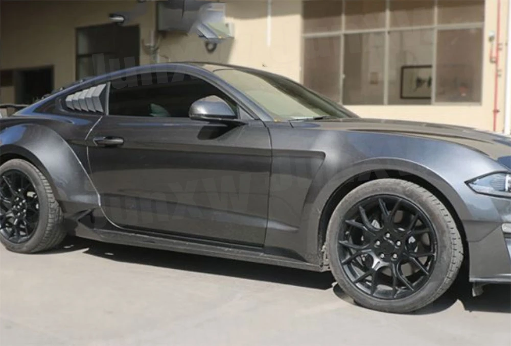 2 шт. боковые юбки из углеродного волокна фартук для кузова губа Ford Mustang Coupe двери