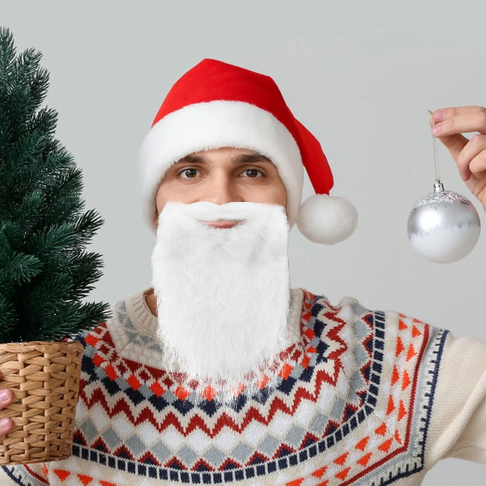 1 шт. рождественские вьющиеся и борода Санта-Клауса для рождественского