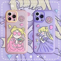 anime sailor moon phone case for iphone 11 12 13 pro max x xs xr 7 8 plus shockproof cover