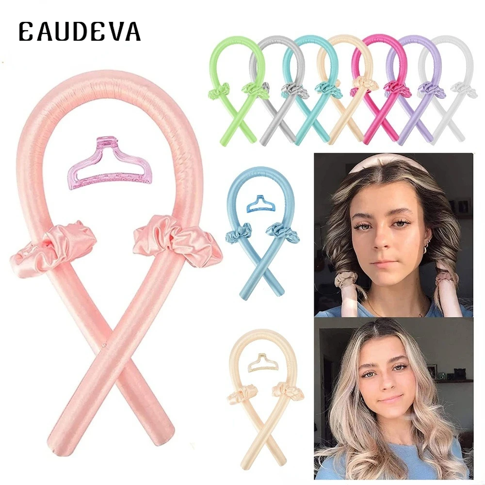 

Heatless Curling Rod Headband No Heat Silk Curls Ribbon Hair Rollers Sleeping Soft Headband Lazy Hair Curlers Hair Styling Tools
