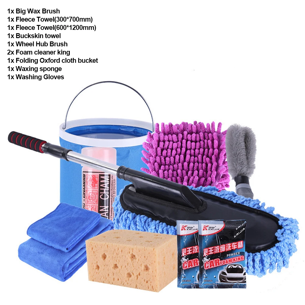 

10Pcs Car Washing Cleaning Tools Kit Towel Mops Dust Removal Brush Car Cleaning Supplies Auto Maintainence Car Detailing Brush