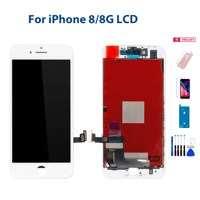 

Display For iPhone 8 A1863 A1905 LCD White Black Display With 3D Touch Screen Digitizer For iPhone 8 LCD Replace 5Pcs per Lot