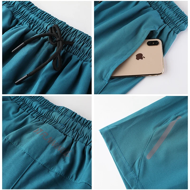 Men's Summer Running Shorts Pocket Quick Drying Gym Fitness Sport Shorts Jogging Men's Workout Shorts Sports Short Pants