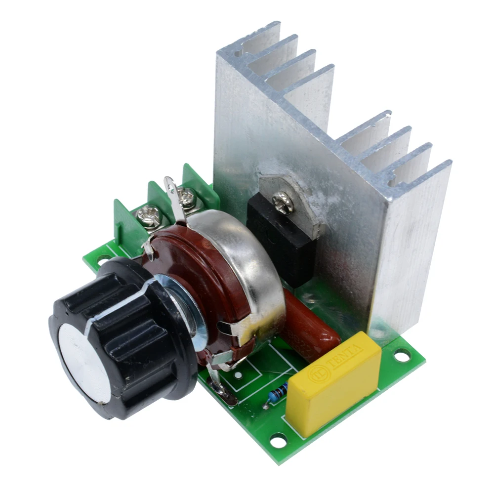 

AC 220V 4000W Adjustable Motor Speed Controller Control Board Electronic Volt Voltage Regulator SCR Dimmer Module Resistive Load