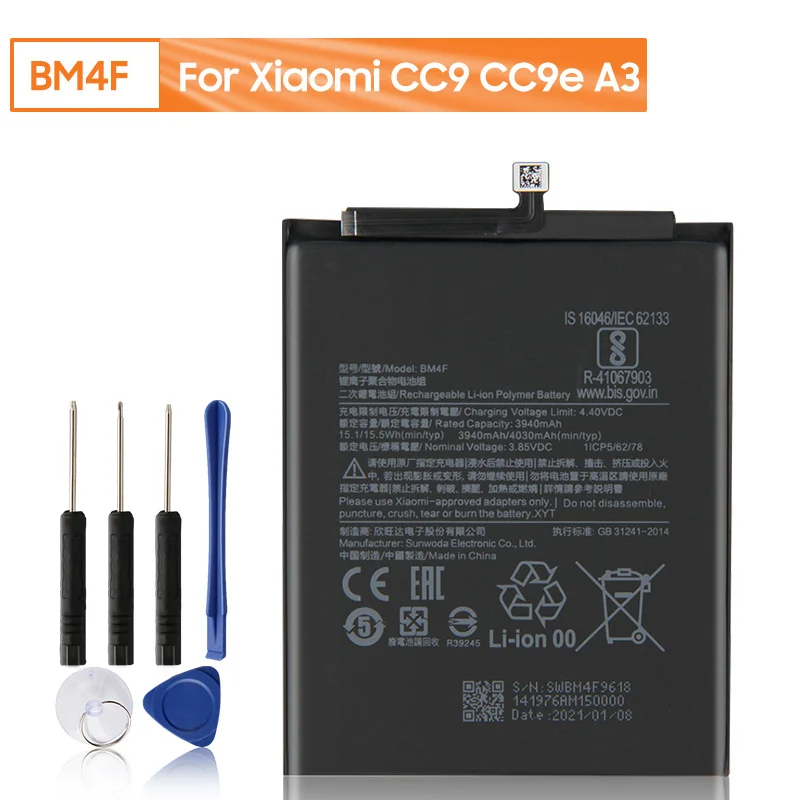 BM4F Аккумулятор для Xiaomi Mi CC9 CC9e CC9 e Mi A3 Mi9 Lite Сменный аккумулятор для телефона 4030 мАч с инструментами