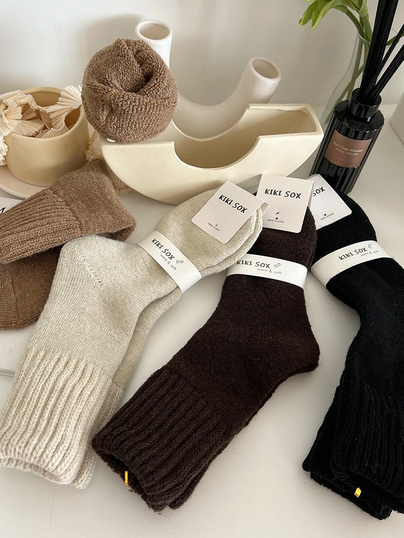 Теплые шерстяные носки махровые плотные женские зимние теплые утепленные