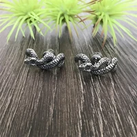 gothic texture scale cobra stud earrings trend design sense womens metal stud earrings anniversary party gift jewelry for her