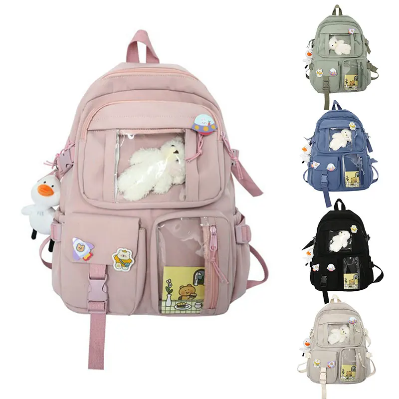 

Cute Women Large Capacity Backpack Nylon Female Schoolbag College Lady Laptop Backpacks Kawaii Travel Book Bags