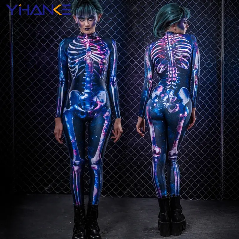 

Skeleton Print Halloween Character Plays Female Ghost Pants Carnival Carnival Carnival Horror Clothing Tights Christmas Present