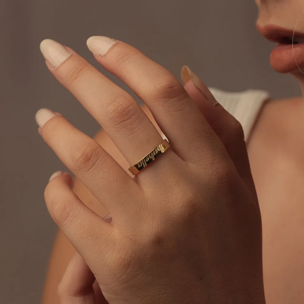 Custom Name Ring for Women Personalized Stainless Steel Customized Engrave Letter Rings Jewelry For Girlfriend Birthday Gifts