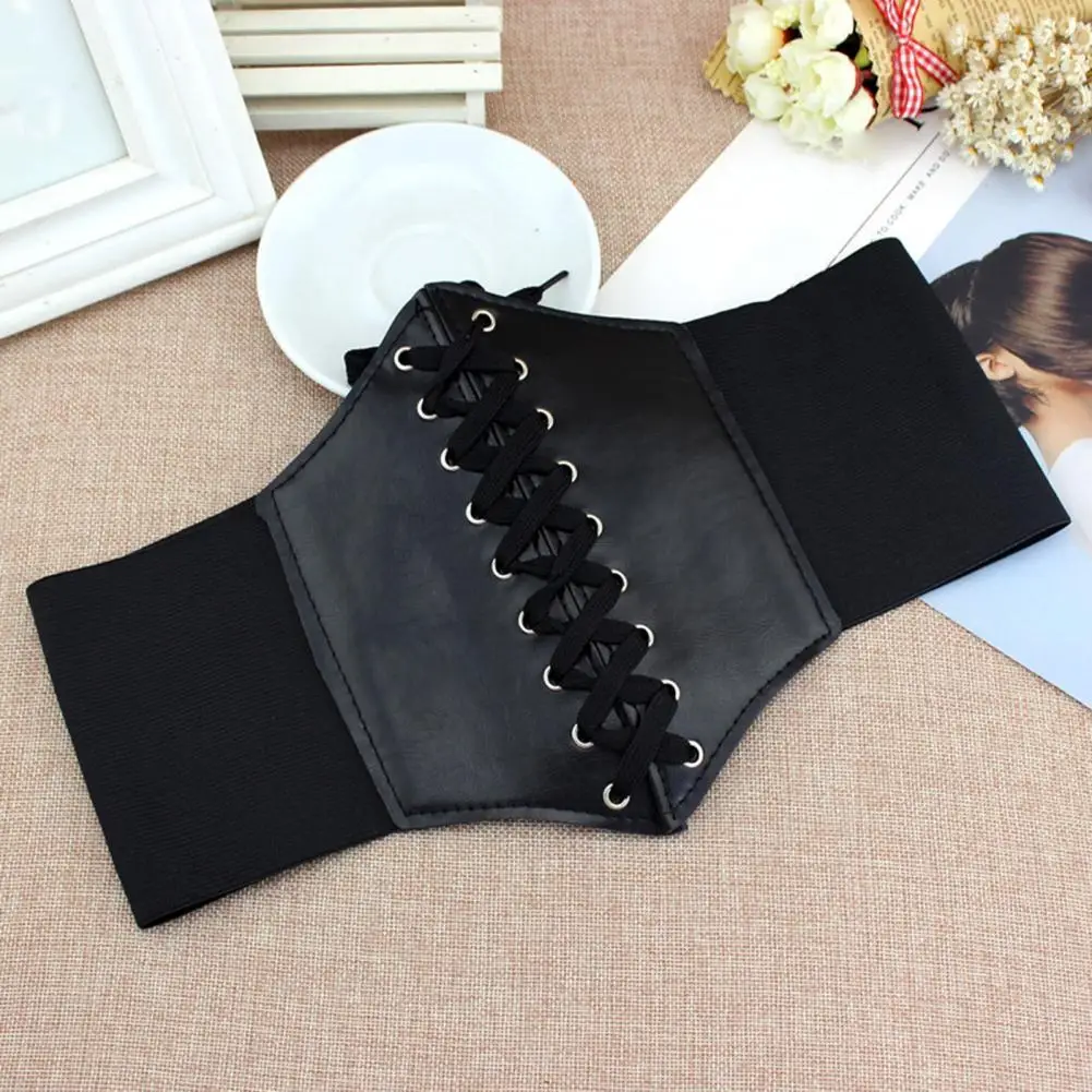 

Women's Belt Leather Shaping Shaping Women's Waist Belt Palace Belt Wide Women's Elastic Girdle Dress Artificial Decorati