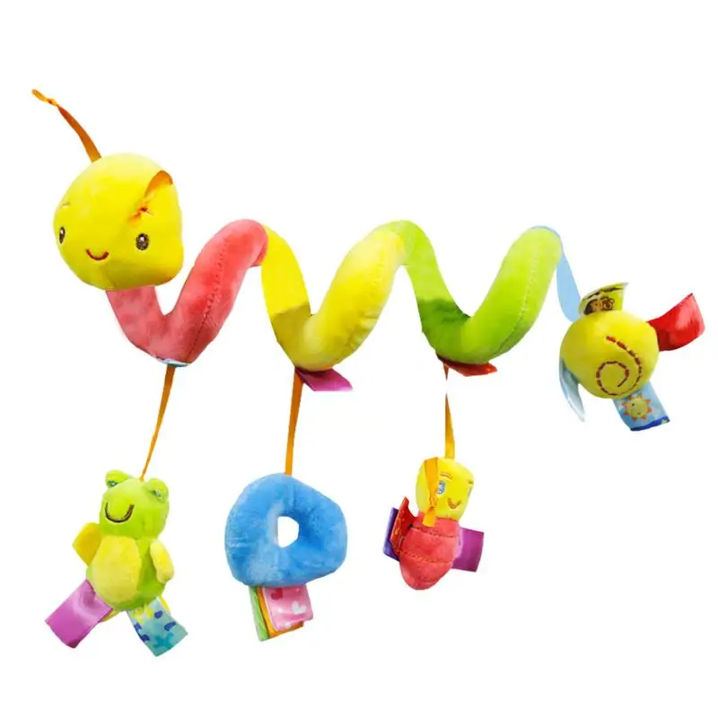 

Игрушки для детей 0-6 месяцев, Мягкая Текстурированная игрушка для прогулочной коляски, спиральные плюшевые игрушки для сенсорного использования