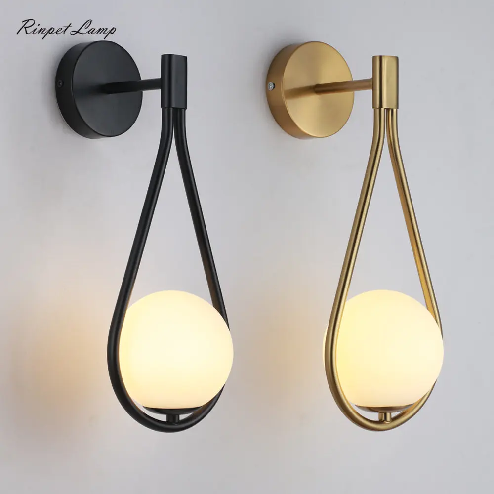 Nordic Minimalist Interior Wall Light Glass Led Lamp Hotel Living Room Aisle Corridor Staircase Lighting Bedroom Bedside Lamp