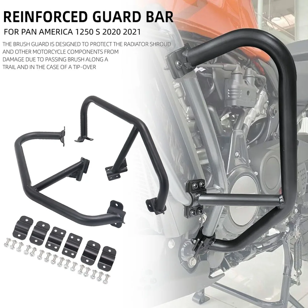 

Motorcycle Black Bumper Engine Guard Crash Bars For PAN AMERICA 1250 RA1250 S ADV 2020 2021 2022 Bumper Stunt Cage Protector