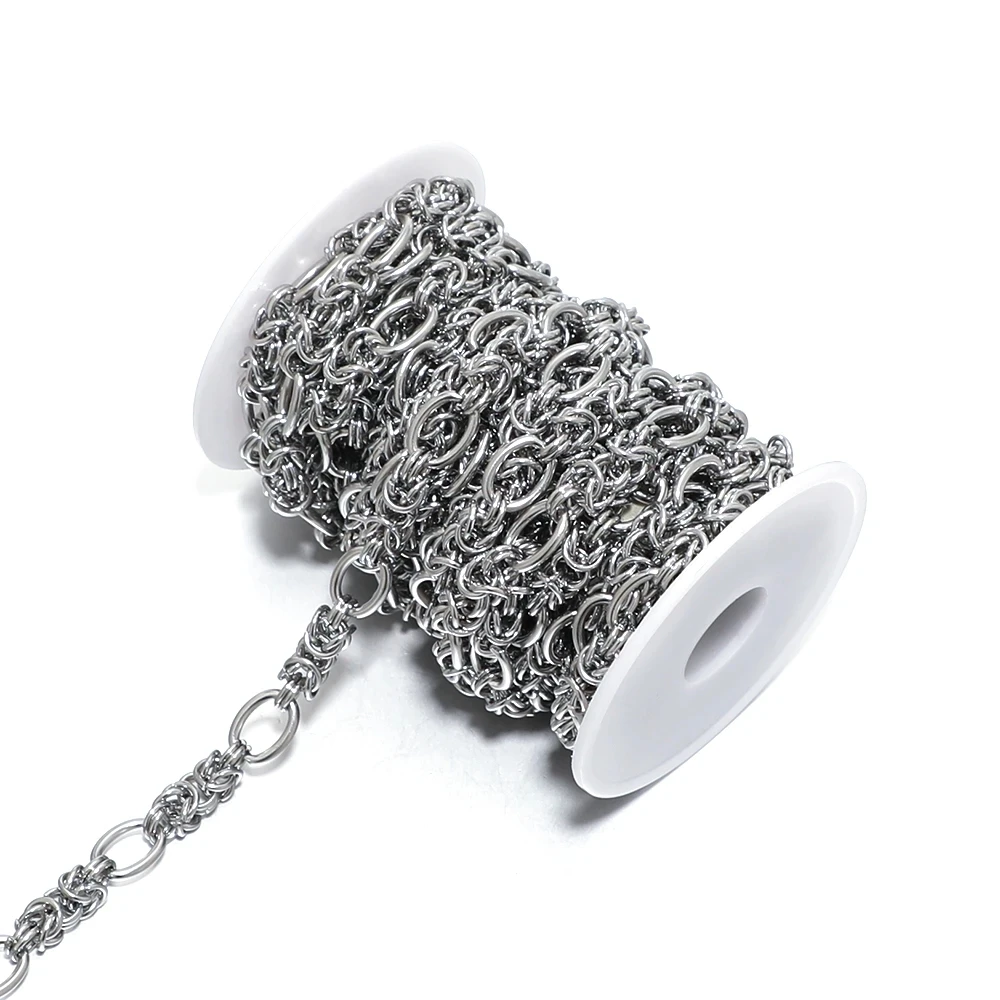 1M Stainless Steel 304 Chunky Knot Big Chains DIY Jewelry Making Accessories Hip Hop Necklaces Findings Wholesale Supplies