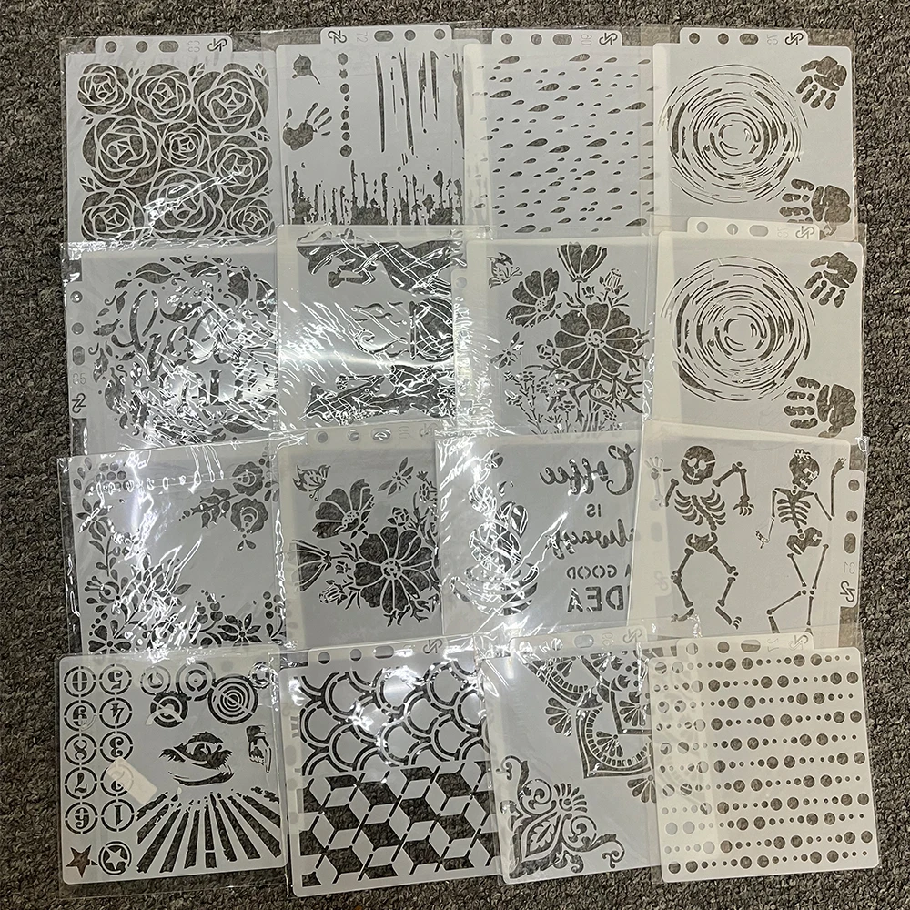 

10Pcs Random Layering Stencils Painting Scrapbooking Coloring Embossing Album Decorative DIY Painting Template New 2022