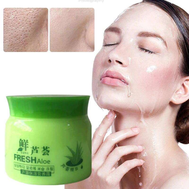 

Natural Aloe Vera Face Cream Oil Control Nourishing Whitening Hydrating Moisturizing Remove Acne Smooth Gentle Skin Care 80g