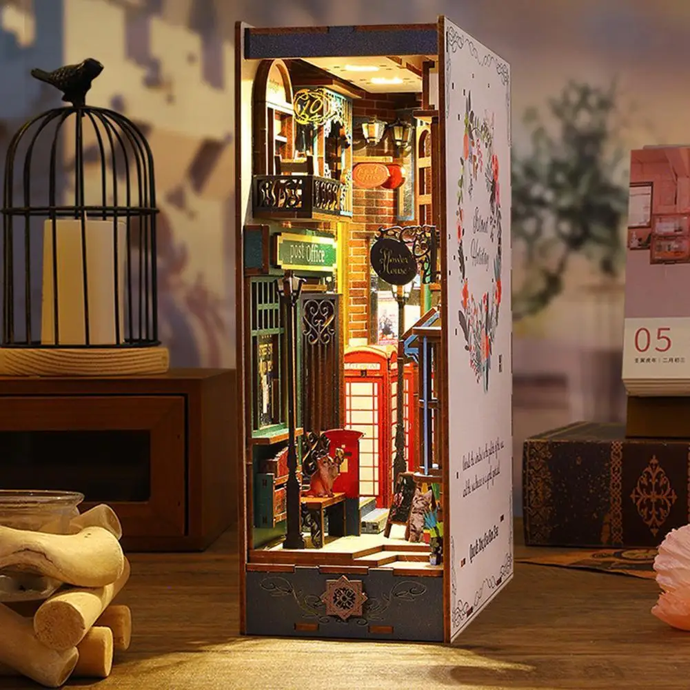 

Diy Book Nook Shelf Insert Kit Miniature 3d Eternal Bookstore Wooden Bookend For Kid Adult Gift Bookshelf Insert X2r8