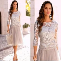 lace mother of the bride dresses applique tulle wedding guest gowns vestidos para madre de novia