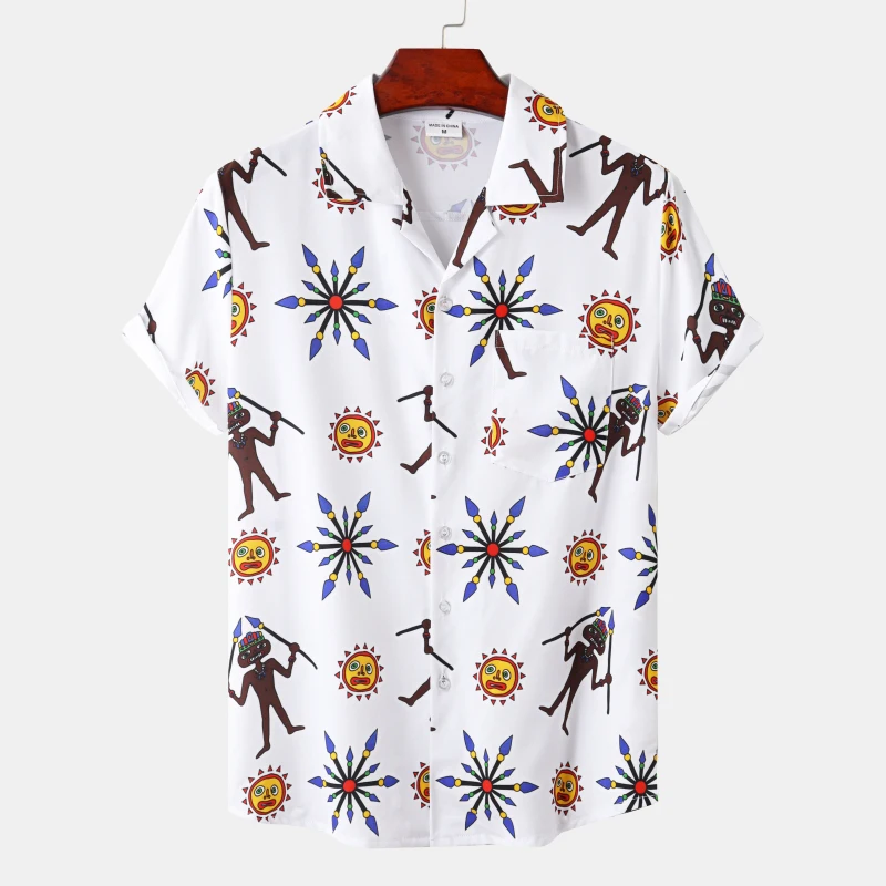 

Fashion Hawaiian Cotton Rainbow Doodle Shirt 3d Men Women Clothing Summer Beach Short Sleeve Blouse Men's Vocation Lapel Camisa