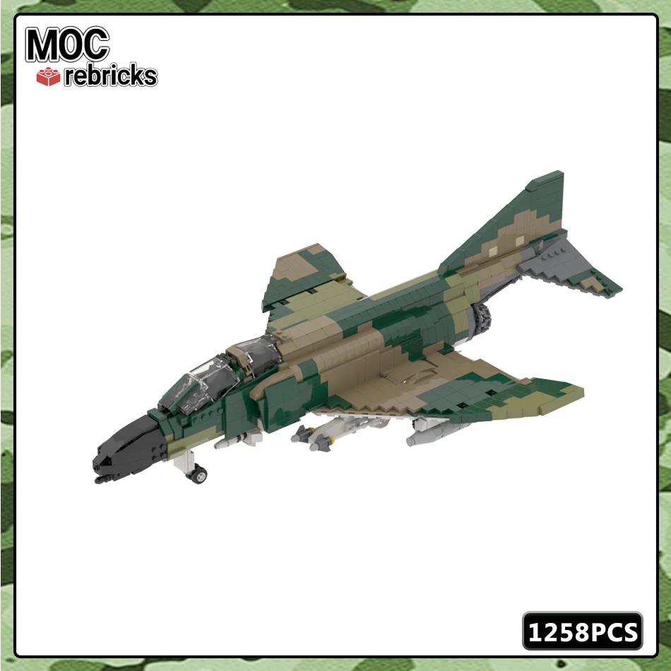 

MOC Military Series F-4C Phantom II Heavy Air Defense Fighter Building Block Model Set DIY Boy Toys Hobbies Holiday Gifts