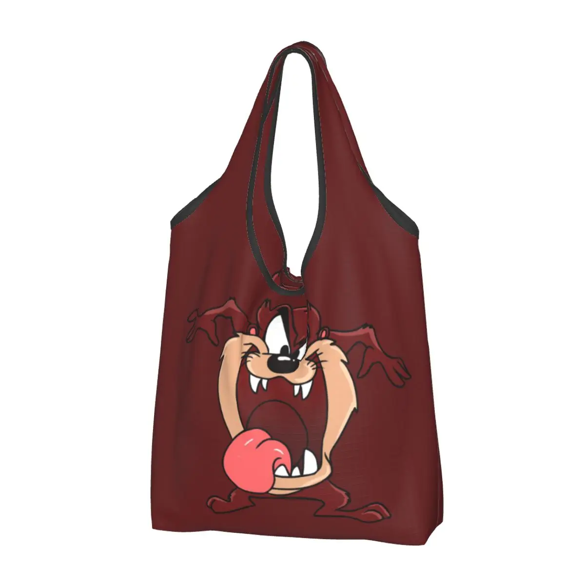 

Reusable Tasmanian Devil Shopping Bag Women Tote Bag Portable Taz Cartoon Anime Groceries Shopper Bags