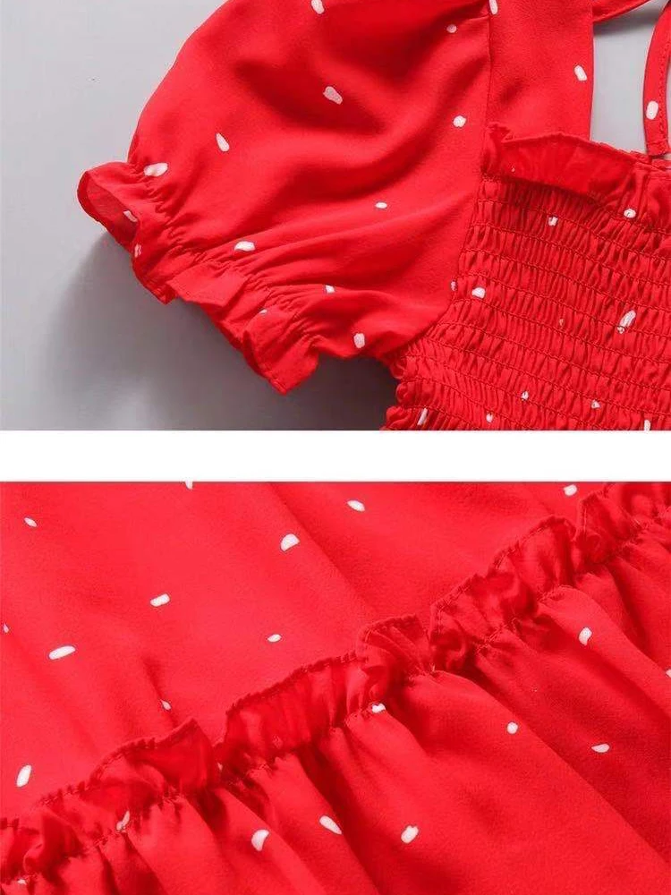 Летнее платье для девочек с цветочным принтом повседневные платья-трапеции