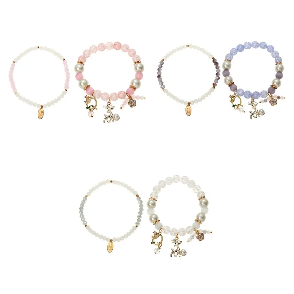 

Популярные ювелирные изделия для девочек, персонализированный двухслойный браслет с оленем и цветком