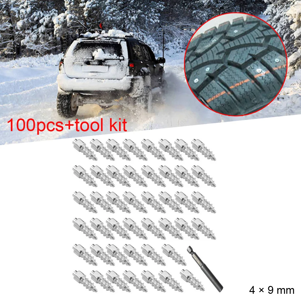 Parts Tire Stud Motorcycle Non-Slip Screw Tungsten Steel W/Tool Winter 100pcs/Set Accessories Chain Spike Brand New