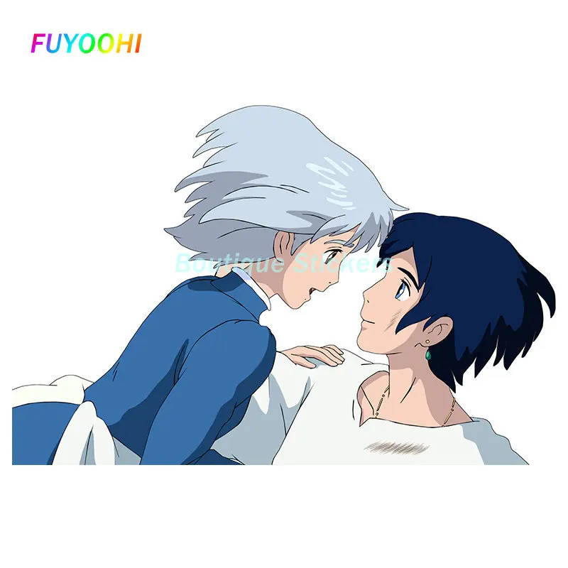 

FUYOOHI Play Stickers Howl's Moving Castle Car Stickers Graffiti Decal Vinyl Material Car Door Window Protector Decoration