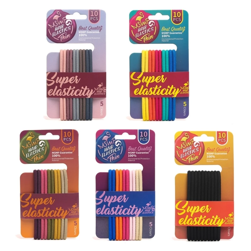 

E0BF 10 Piece Candy Colored Hair Tie Set Fashionable Accessories for Everyday Wear