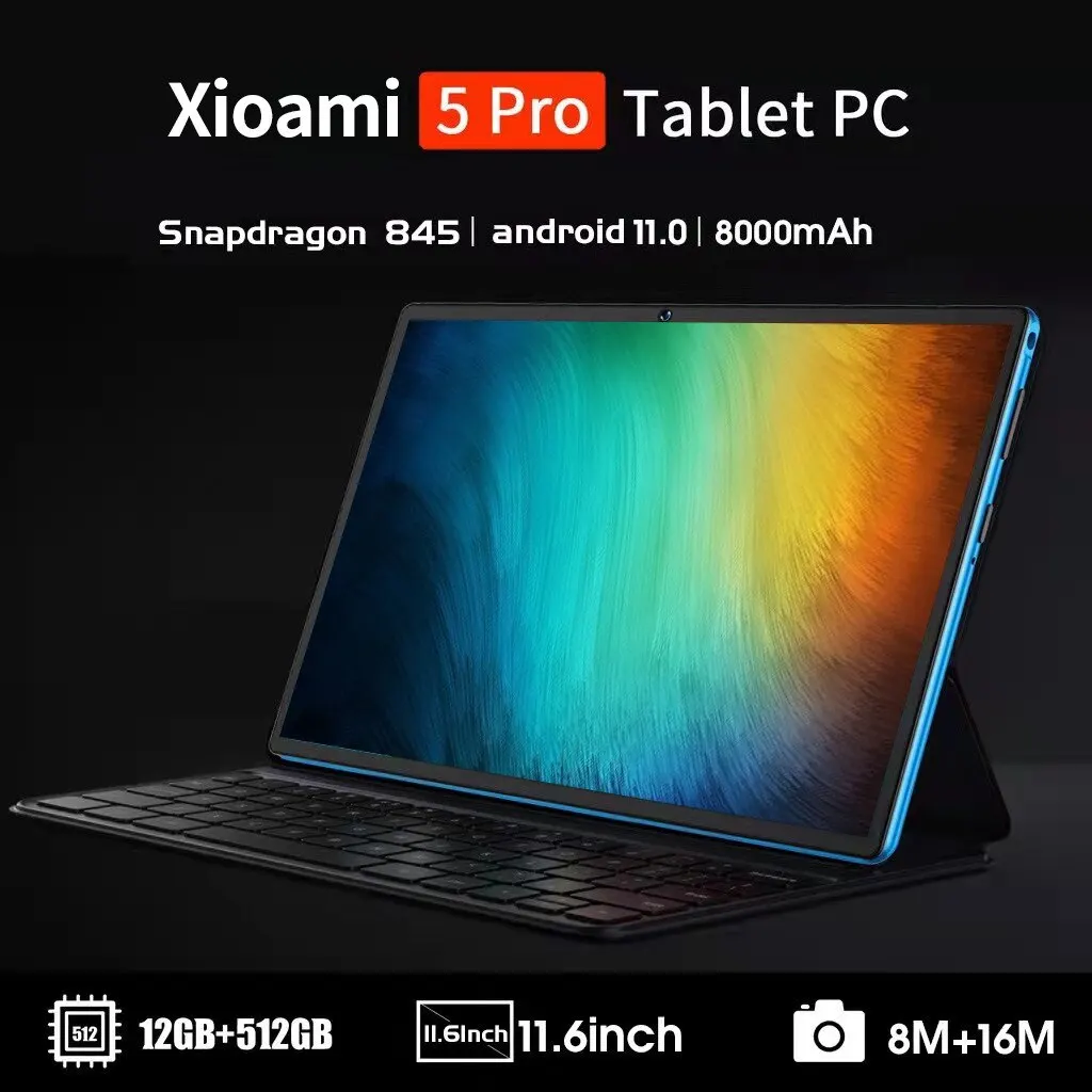 

Новинка 2022, планшетов с диагональю 12 дюймов, Android 845, Snapdragon 11,0, HD 4K, с двумя SIM-картами или стандартным Wi-Fi, планшет для детей