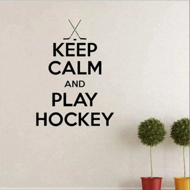 

KEEP CALM AND PLAY HOCKEY Wall Sticker Decal Decor removable quote
