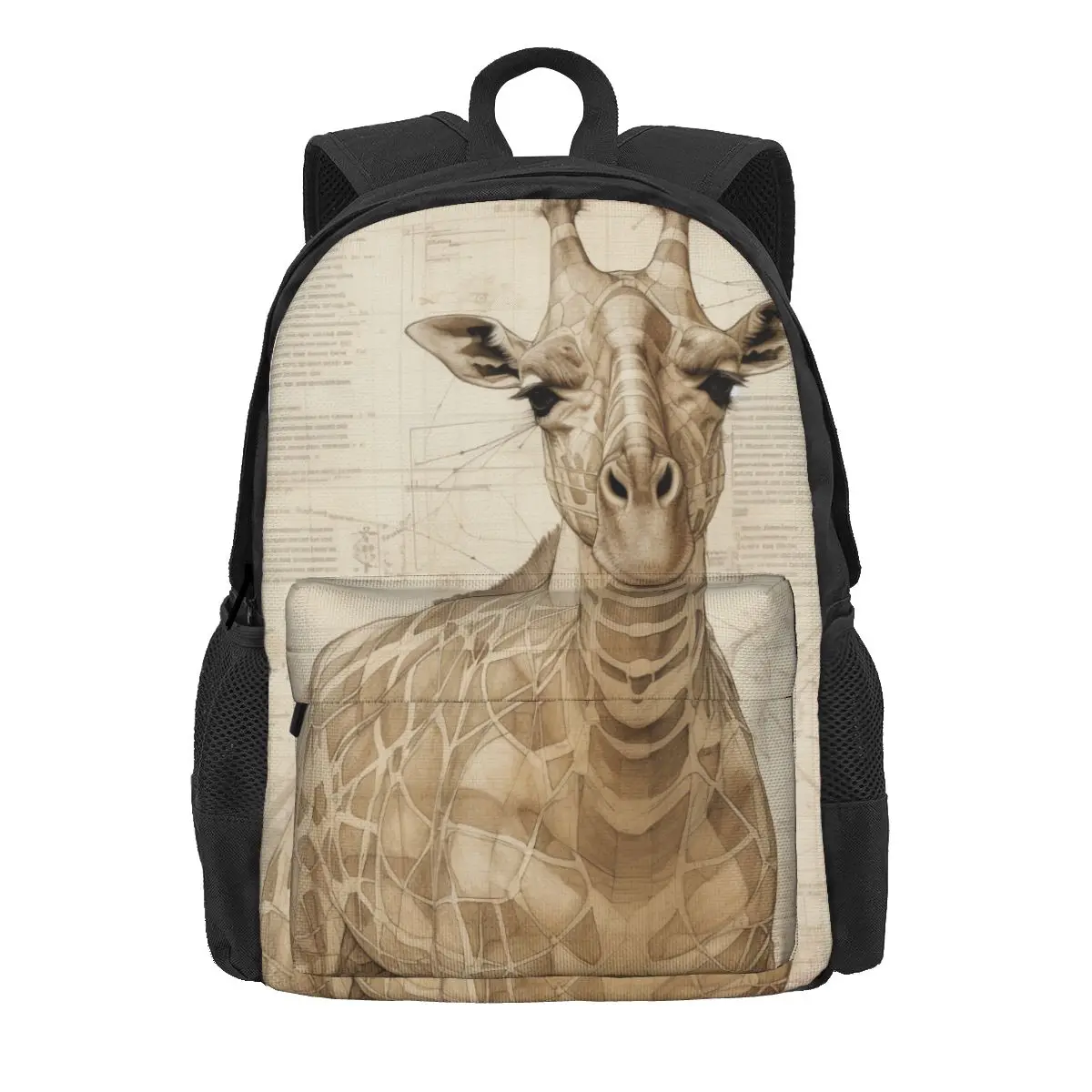 

Рюкзак с изображением жирафа карандаш для рисования, высокие детали, велосипедные рюкзаки, забавные школьные ранцы для подростков, высокое качество облегченный рюкзак