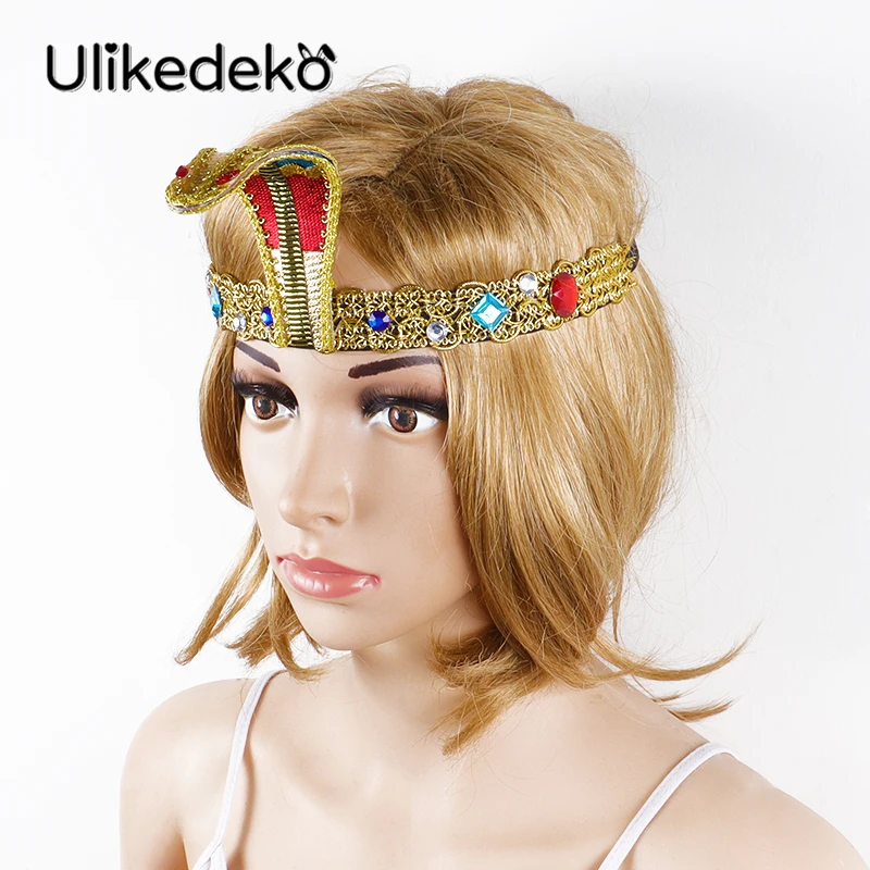 

Egypt Queen Crown Snake Headdress Cleopatra Headpiece Queen Cosplay Headwear Carnival Masquerade Belly Dance Hair Accessories