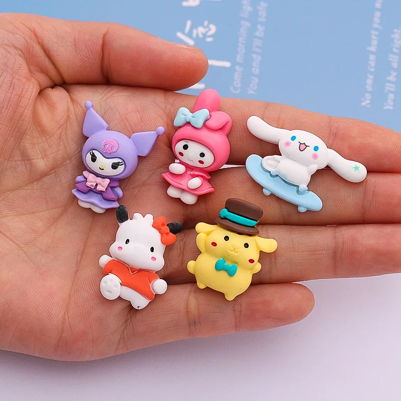 

Новинка, 10 шт., кавайные Мультяшные аксессуары Kuromi My Melody Cinnamoroll из смолы, ювелирные изделия, чашки, серьги, патчи «сделай сам», ручная работа, п...