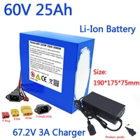 60v 25ah electric bike 21700 battery for scooter motorcycle 67 2v 16s4p 3000w rechargeable battery with same port bmscharger
