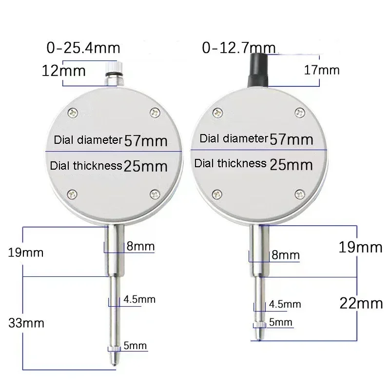 Фото 0-12.7mm/0-25.4mm Digital Dial Indicator DTI Tester Tools 0.001mm/0.01mm Range Gauge Calibration Center Finder Precision Tools №4