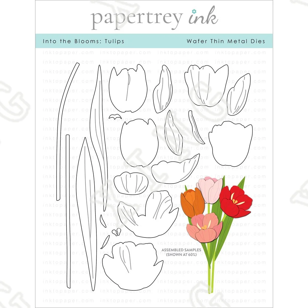 

Newest into the Blooms Tulips Metal Cutting Dies Diy Scrapbook Craft Knife Blade Punch Mold Decorate Embossing Reusable Template