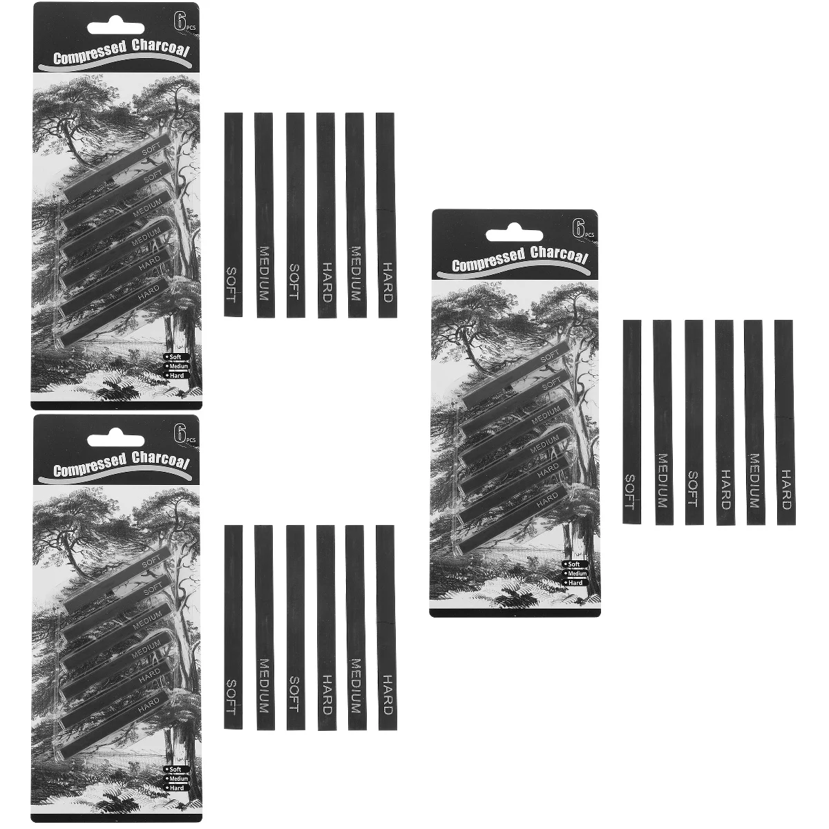 

Charcoal Sticks Sketch Compressed Willow Artistdrawing Dark Stick Vine Smudgesoft Sketching Bars Supplies Shading Square Rods