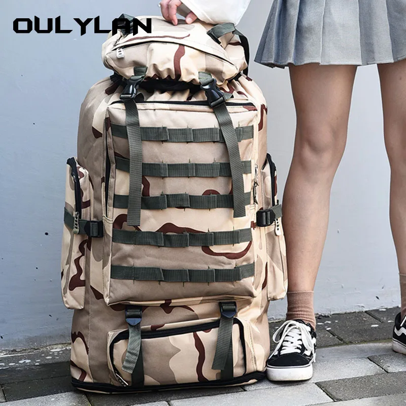

Outdoor Super Large Capacity Women Men Backpack travel Luggage Bag 600D Waterproof Tent Camping Backpacks 100L
