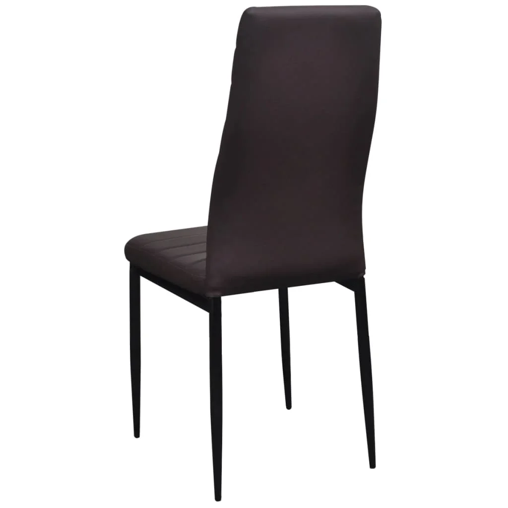

Kitchen Dining Chairs Set of 4 for Dining Room Home Chair Decor 4 pcs Brown Faux Leather