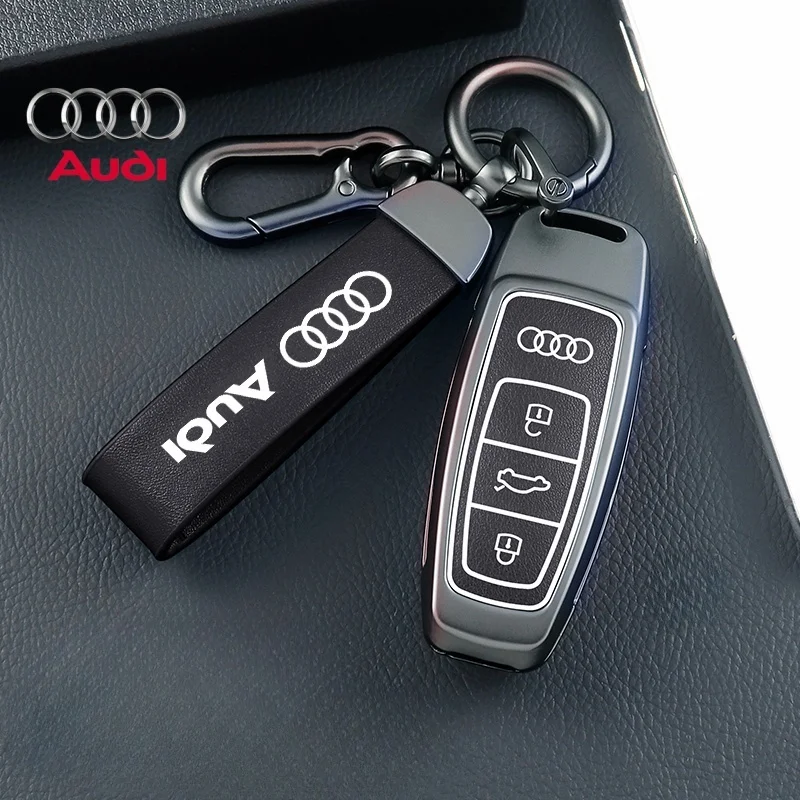 

Автомобильный чехол для ключей из цинкового сплава для Audi Q8 RSQ8 A6 S6 RS6 A7 S7 RS7 A8 A7L RS E-tron GT Q4 Q5 e-tron Q6 Q7 Автомобильный брелок для ключей с металлическим корпусом