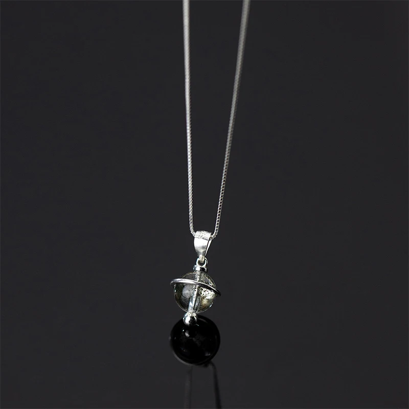 Цепь MEETSOFT из стерлингового серебра 925 пробы с кристаллом планеты земли 18 дюймов