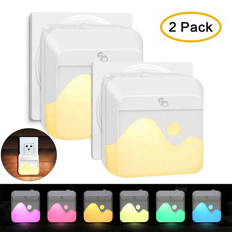 

LED Night Light Plug In Wall Lamp Dimming Adjustable RGB Colorful Ambient Light Sleep Nightlight for Home Bedroom Stair Decor