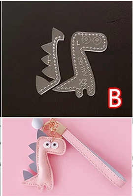 1 шт., брелок для ключей, кулон, швейный узор, акриловый кожаный шаблон, сделай сам, принадлежности для рукоделия из кожи ручной работы