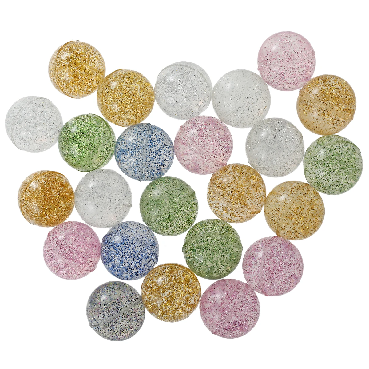 24pcs Glitter Sensory Balls Sensory Stimulation 32mm Bouncy Balls High Elasticity Rubber Bouncing Balls Stress Relieve Glitter F