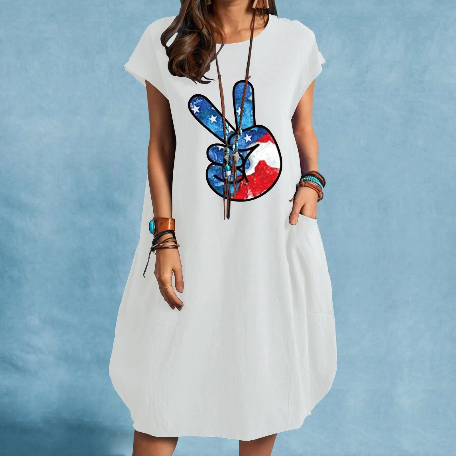 

Женское свободное платье с коротким рукавом, черное Повседневное платье с принтом, лето 2022