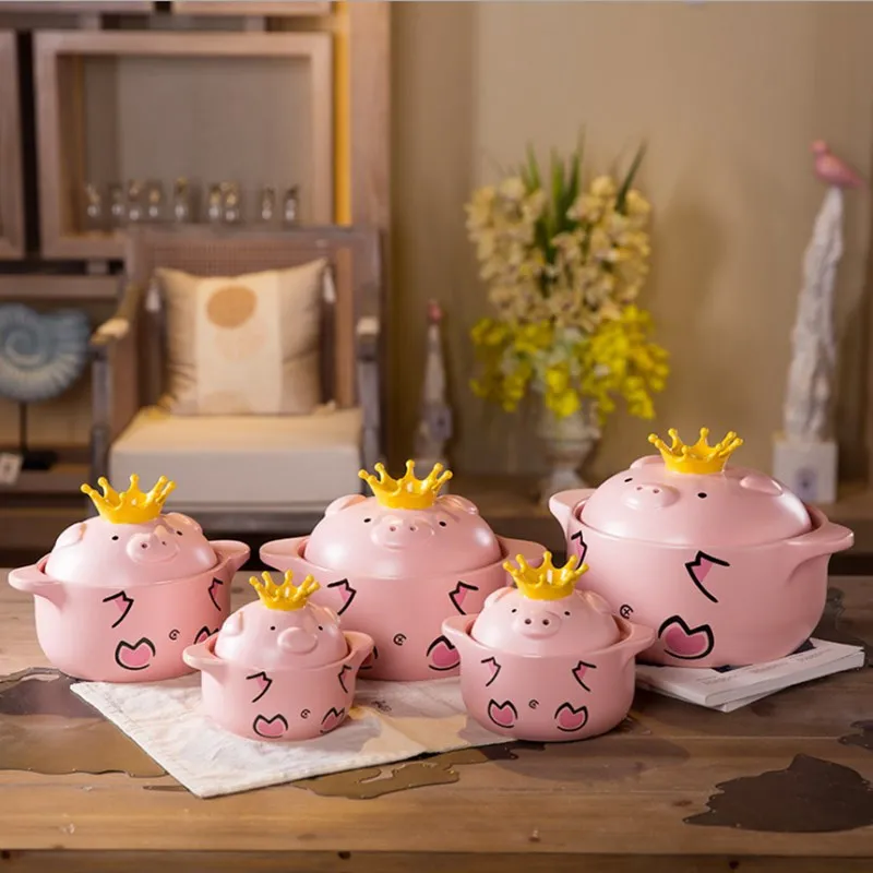 

Pig Casserole Cartoon Japanese Gas High Temperature Household Health Ceramic Cooker Soup Pot Kitchen Multifunctional Pot