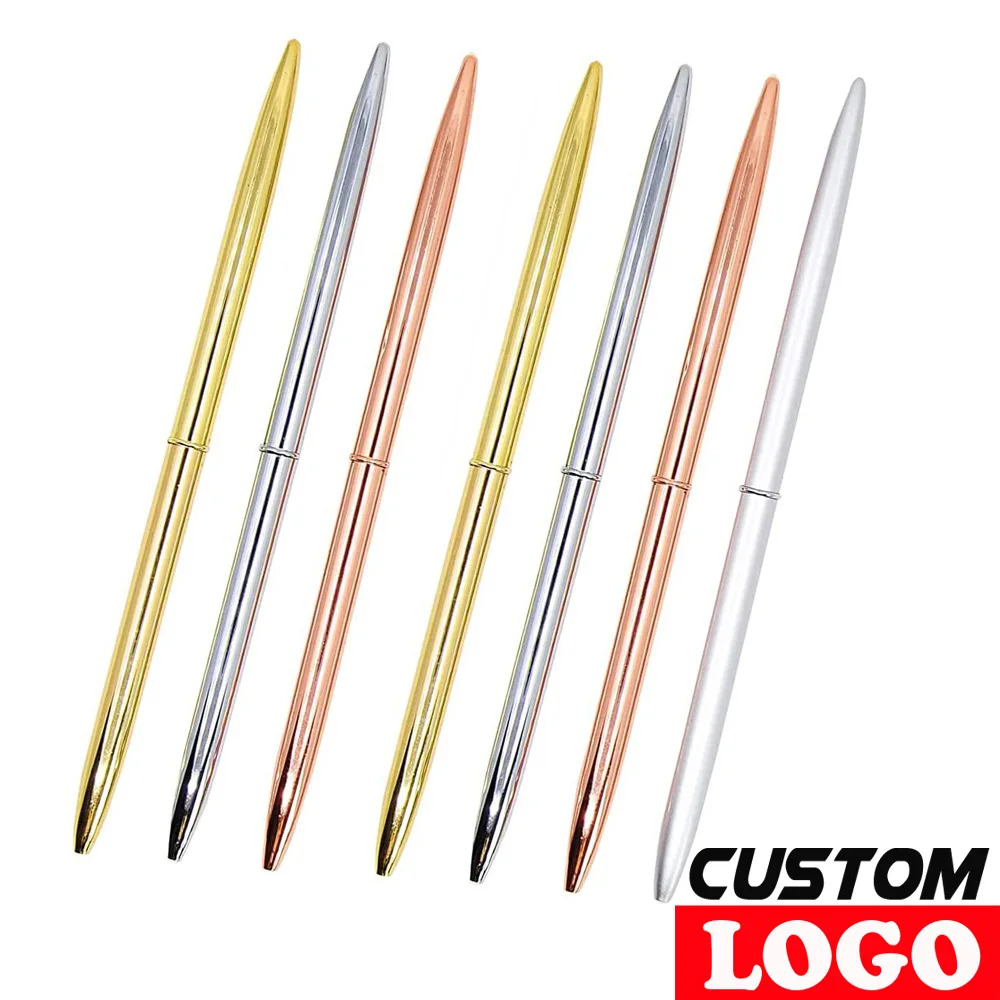 

Роскошная качественная металлическая шариковая ручка для офиса и школы, ручка для журналов, розовое золото, бесплатный логотип на заказ, по...